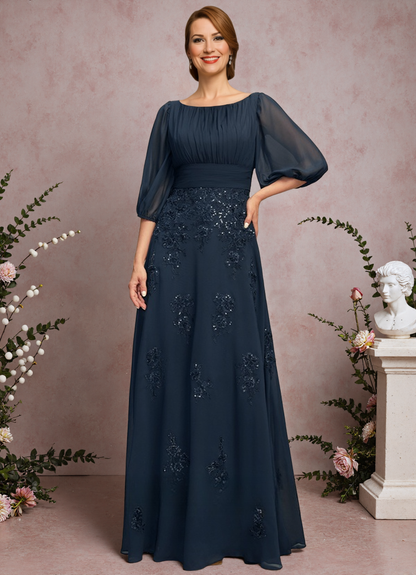 A Line Chiffon Mother of The Bride Dress