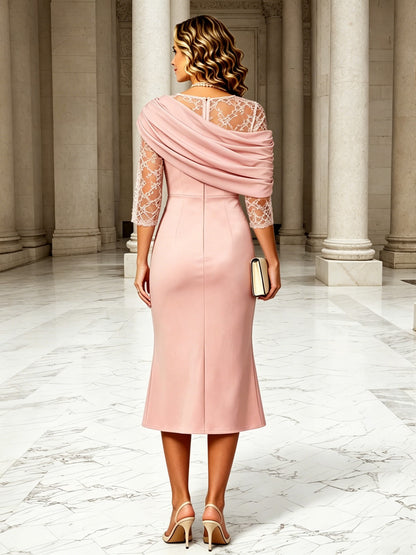 Tea Length Mother of the Bride Dresses Long Sleeve