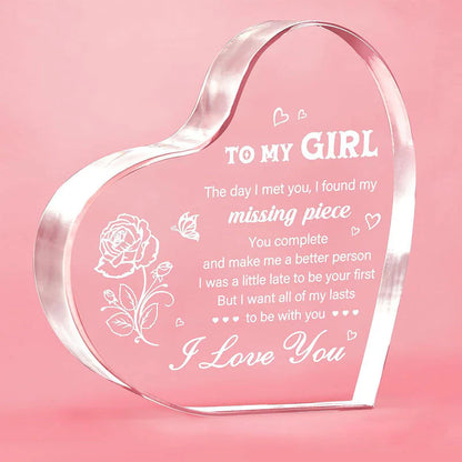 Clear Heart Shaped Acrylic Ornament