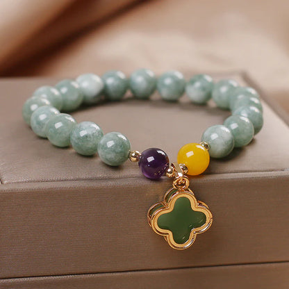 Four Leaf Clover • Agate Bracelet