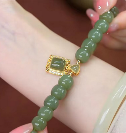 New Retro Jade Pendant Beaded Bracelet for Women