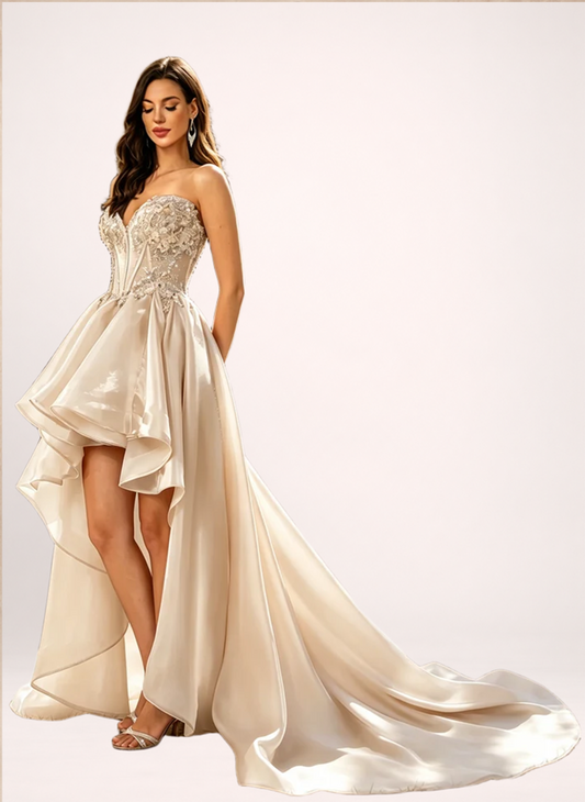 Hi Low Sweetheart Prom Dress with Train