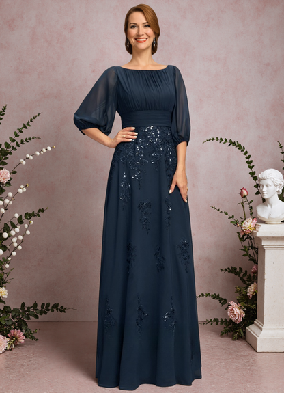A Line Chiffon Mother of The Bride Dress