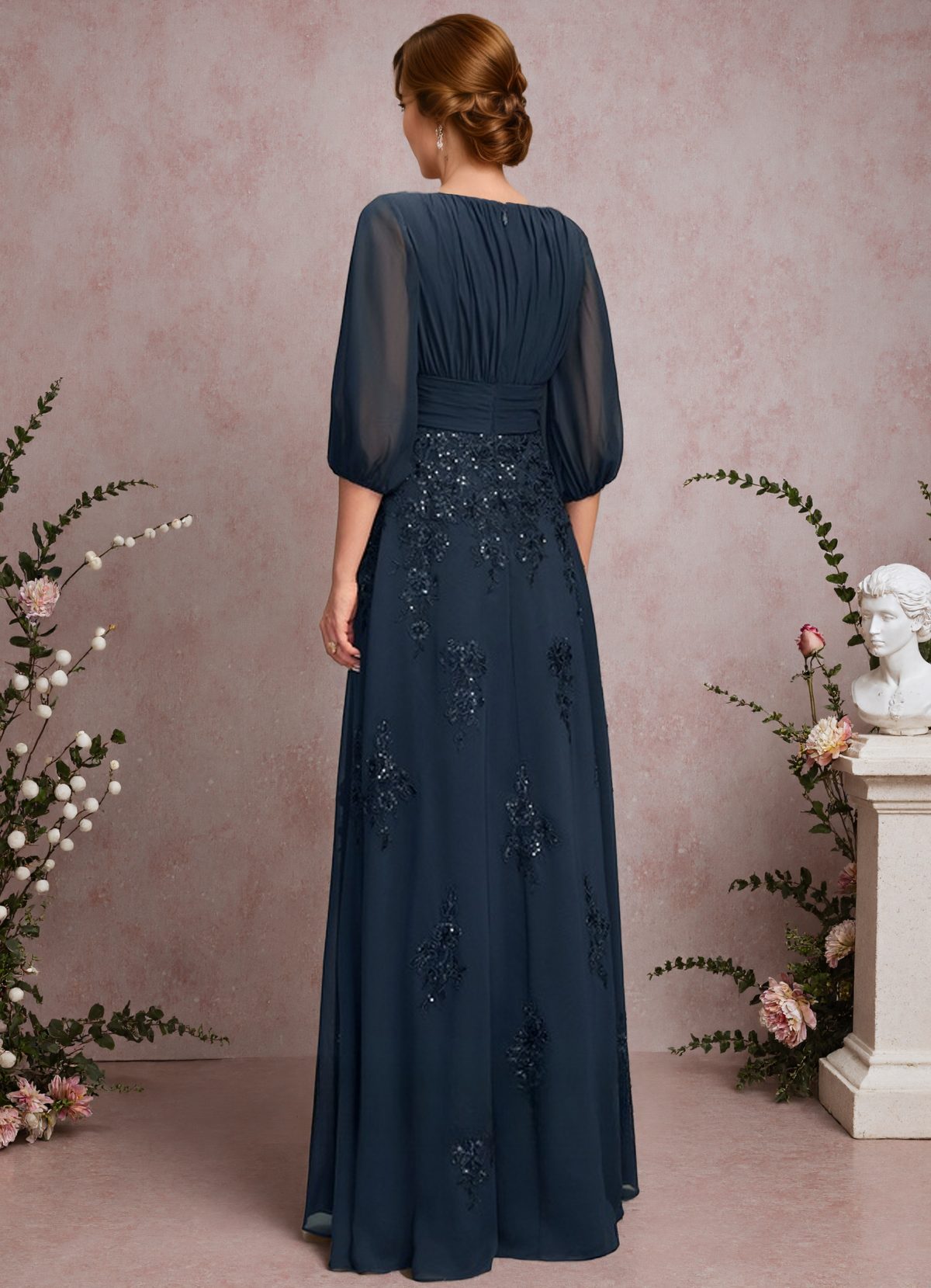 A Line Chiffon Mother of The Bride Dress