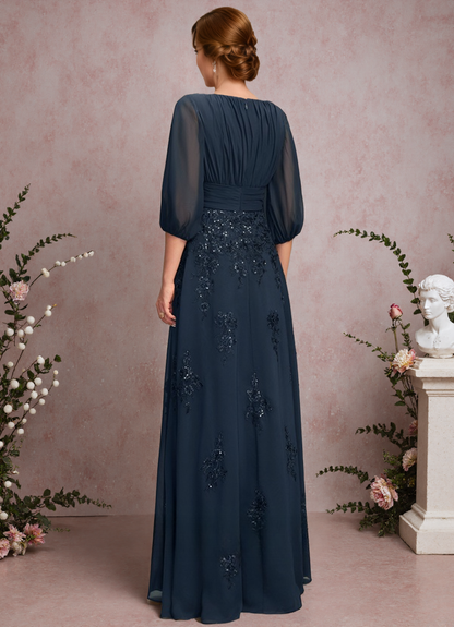A Line Chiffon Mother of The Bride Dress