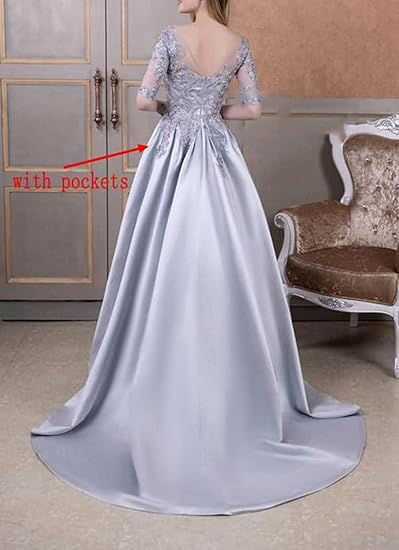 🔥 Hot Sale! 47% OFF 🔥V-Neck Satin Mother of the Bride Dress with Appliques🎉