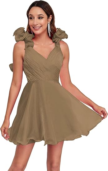 🔥 Hot Sale! 47% OFF 🔥Women's Ruffle A-Line Backless Homecoming Dress for Teens🎉