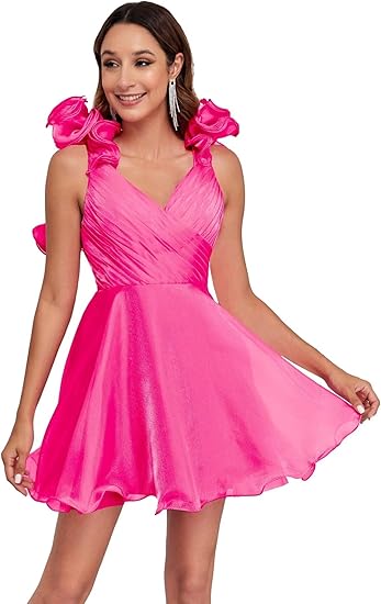 🔥 Hot Sale! 47% OFF 🔥Women's Ruffle A-Line Backless Homecoming Dress for Teens🎉