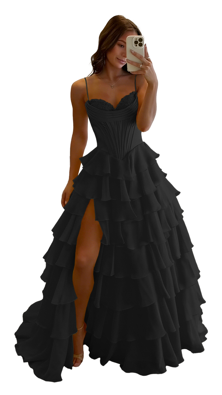 Spaghetti Straps Prom Dresses Long Homecoming Dress