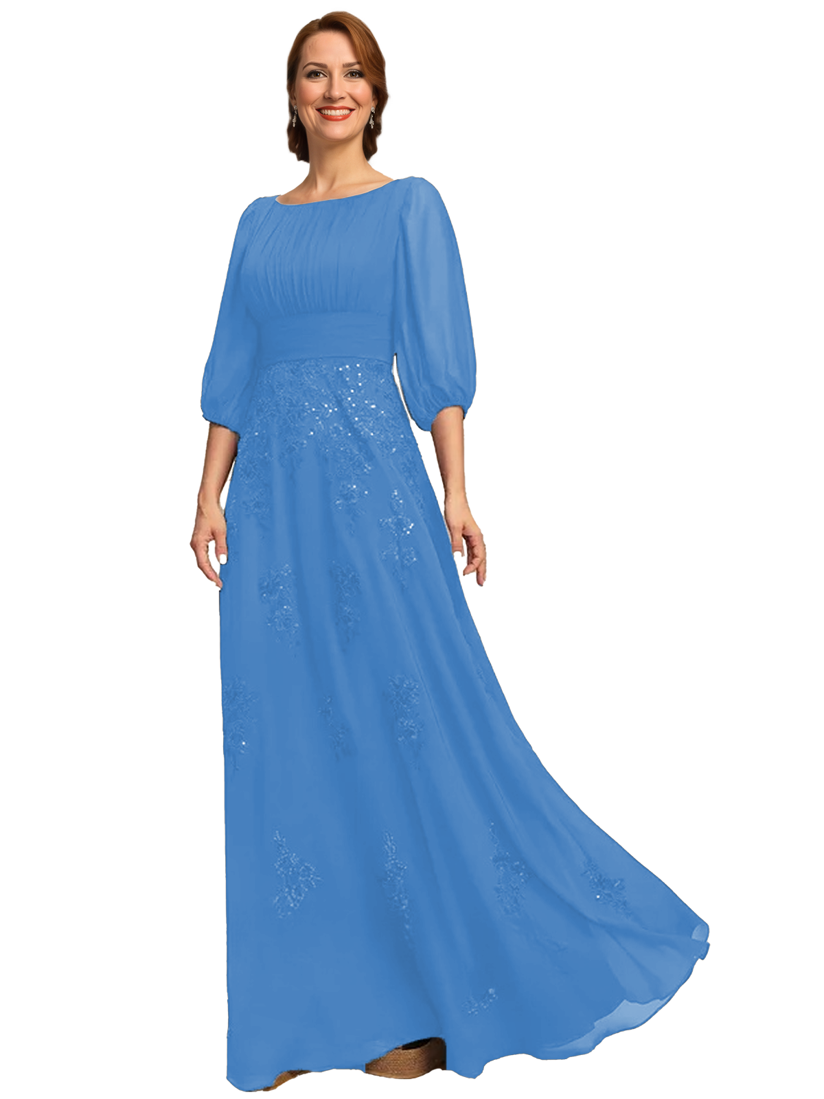A Line Chiffon Mother of The Bride Dress