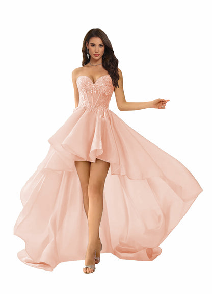 Hi Low Sweetheart Prom Dress with Train
