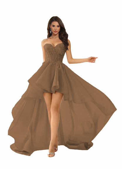 Hi Low Sweetheart Prom Dress with Train
