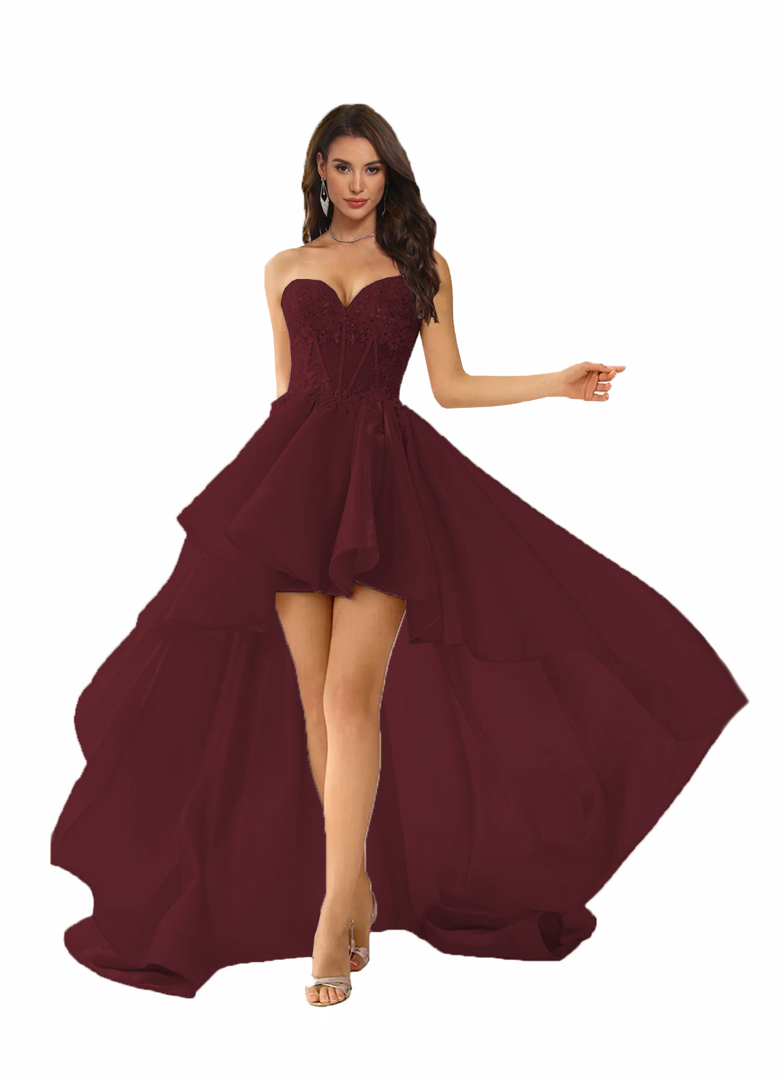 Hi Low Sweetheart Prom Dress with Train