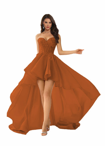 Hi Low Sweetheart Prom Dress with Train