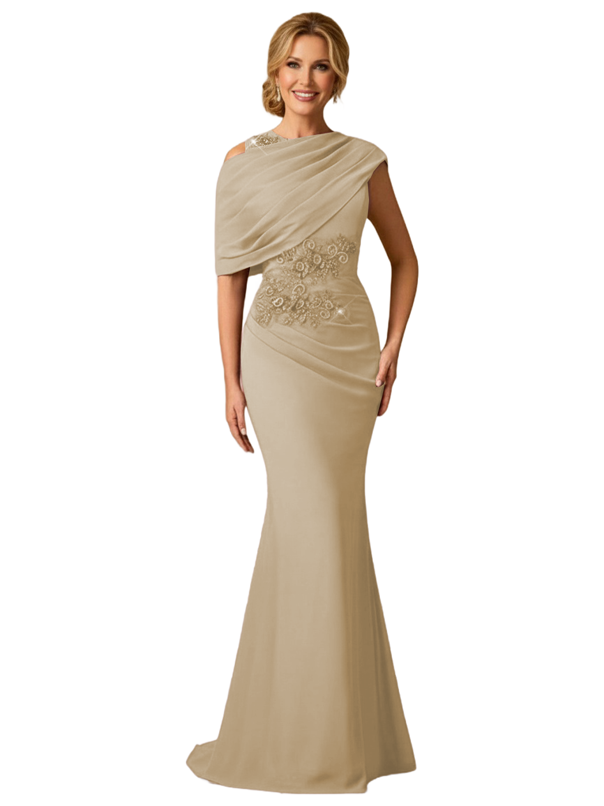 Maxi Lace Applique Mother of the Bride Dresses