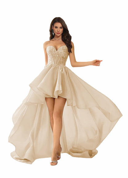 Hi Low Sweetheart Prom Dress with Train