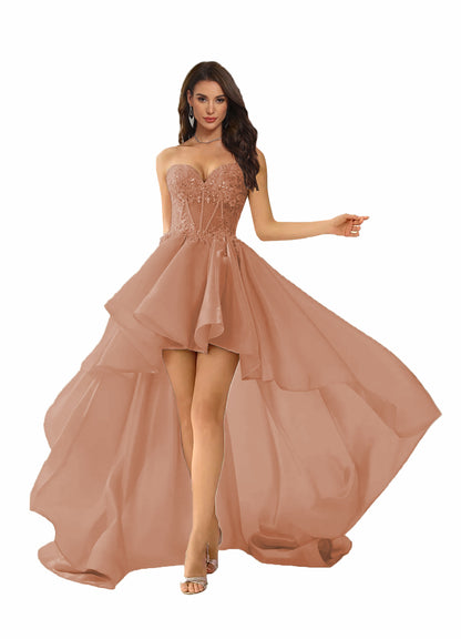 Hi Low Sweetheart Prom Dress with Train