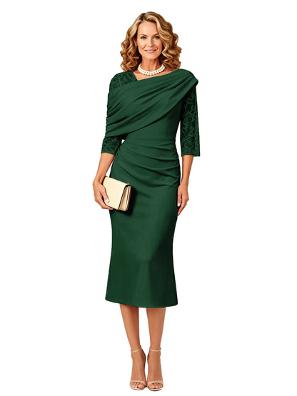 Tea Length Mother of the Bride Dresses Long Sleeve