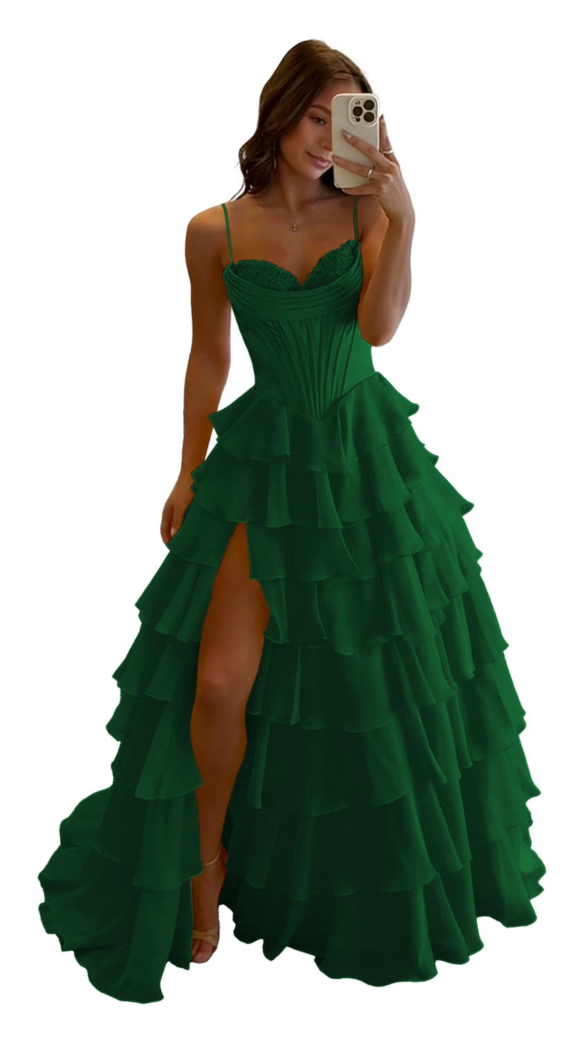 Spaghetti Straps Prom Dresses Long Homecoming Dress