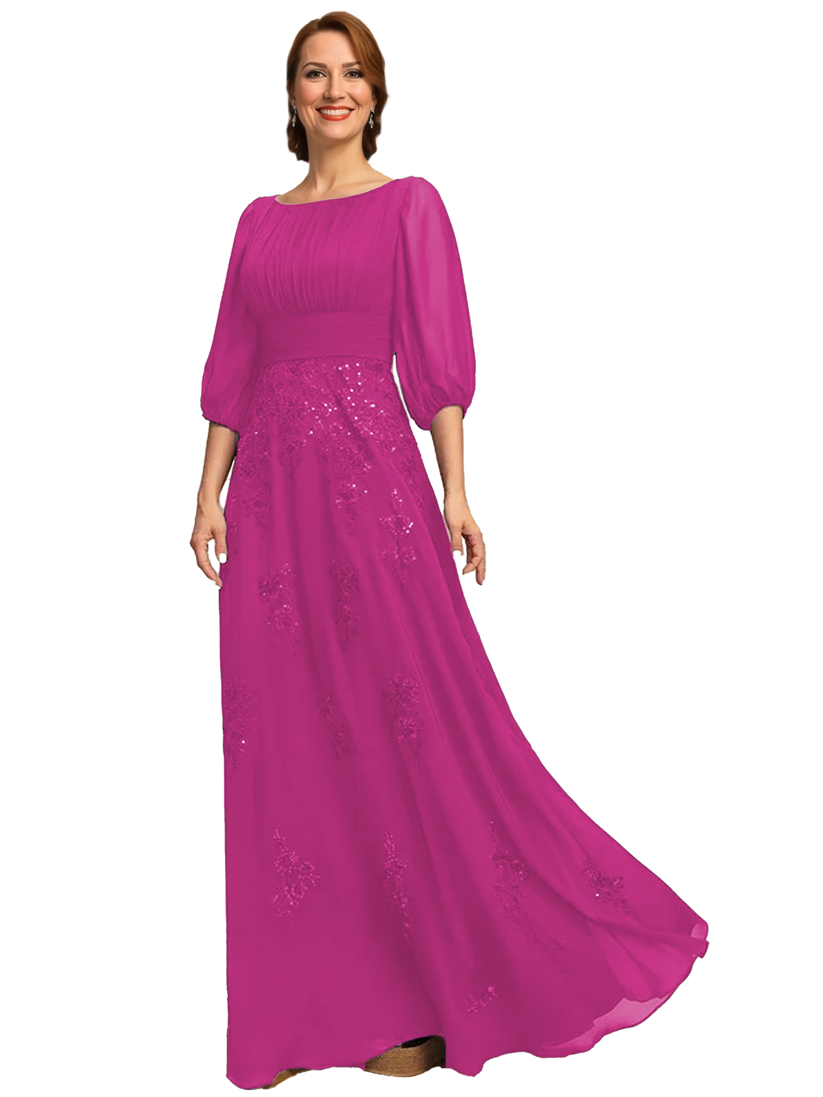 A Line Chiffon Mother of The Bride Dress