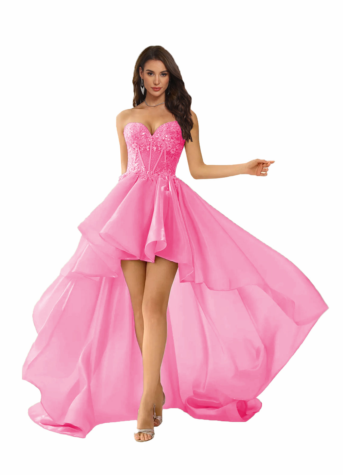 Hi Low Sweetheart Prom Dress with Train