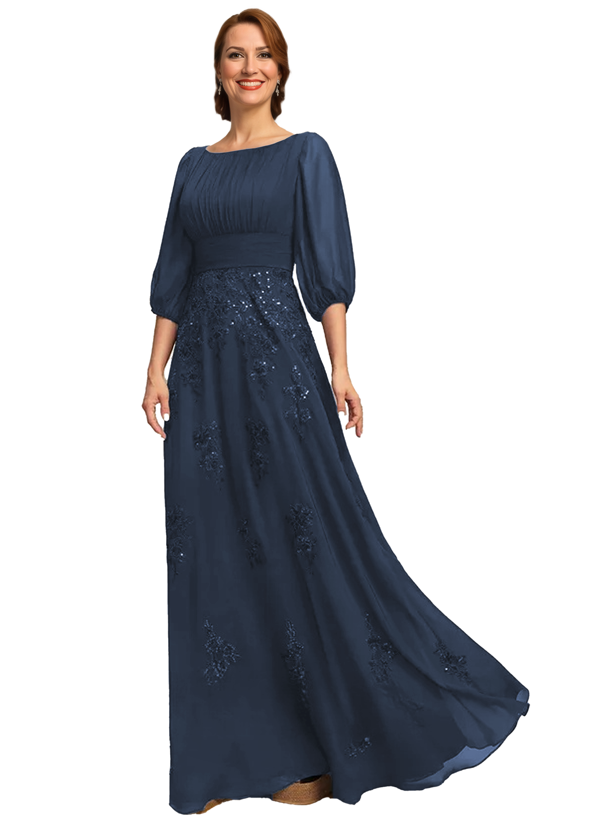A Line Chiffon Mother of The Bride Dress