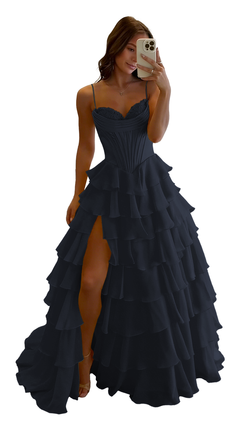 Spaghetti Straps Prom Dresses Long Homecoming Dress