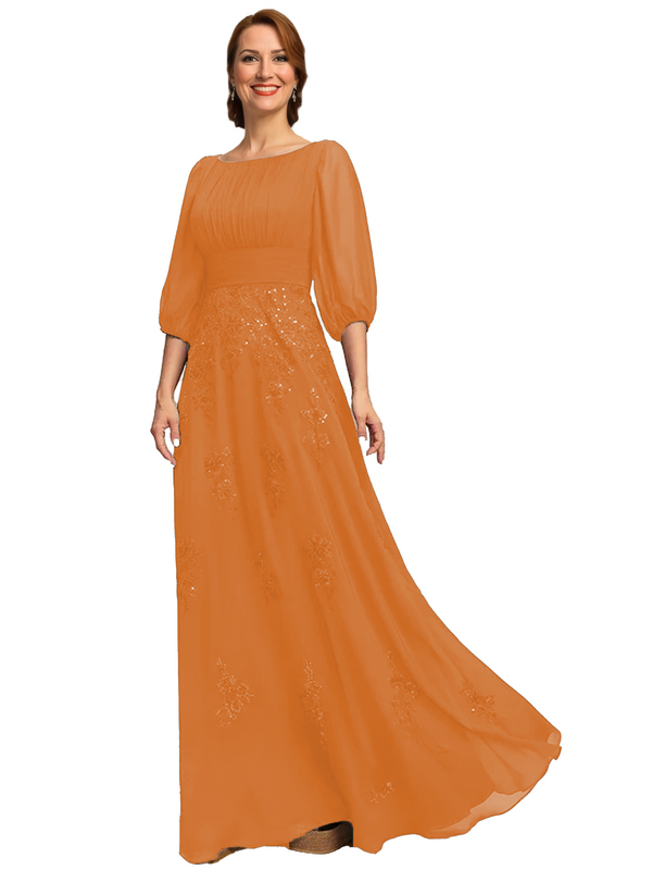 A Line Chiffon Mother of The Bride Dress