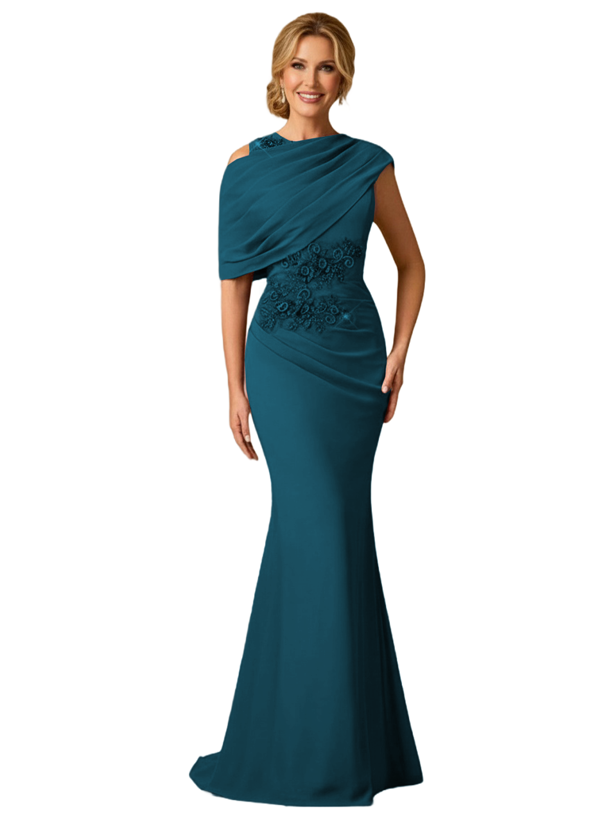 Maxi Lace Applique Mother of the Bride Dresses
