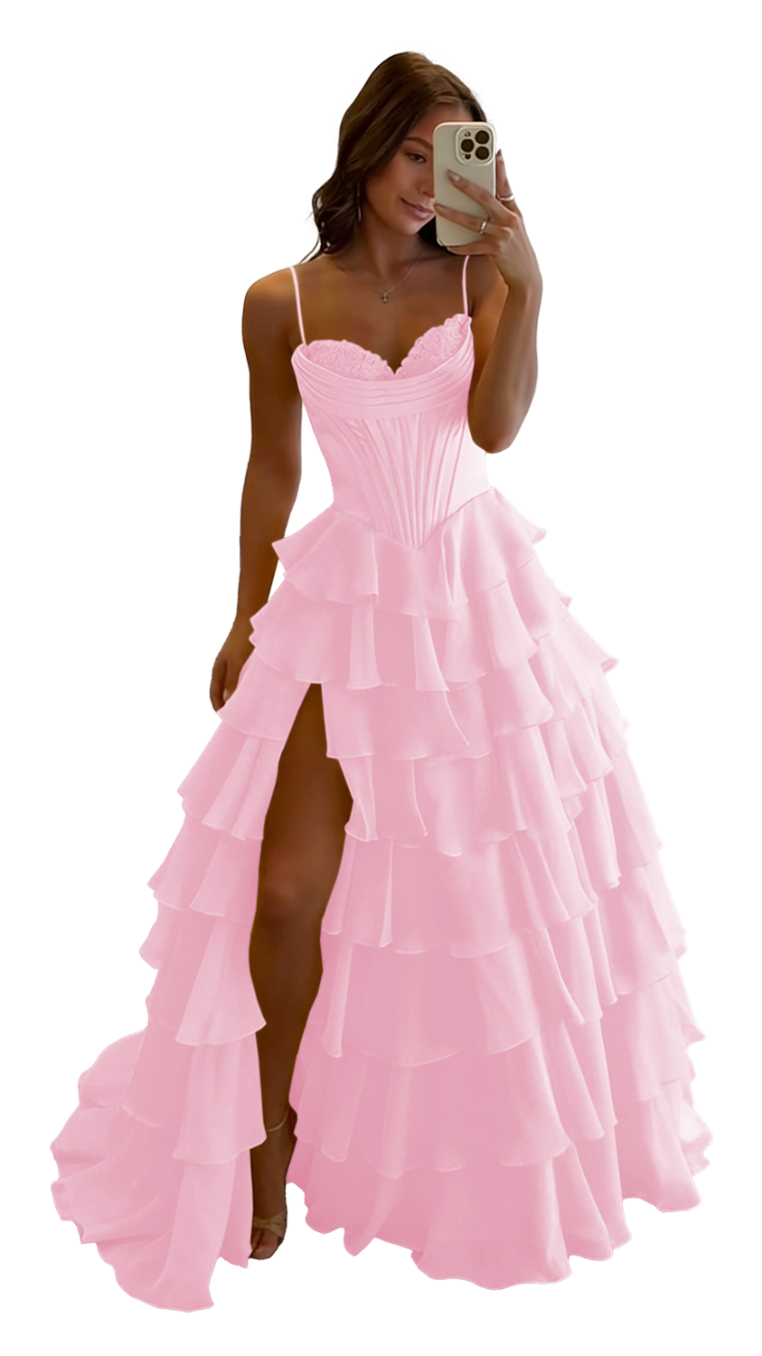 Spaghetti Straps Prom Dresses Long Homecoming Dress