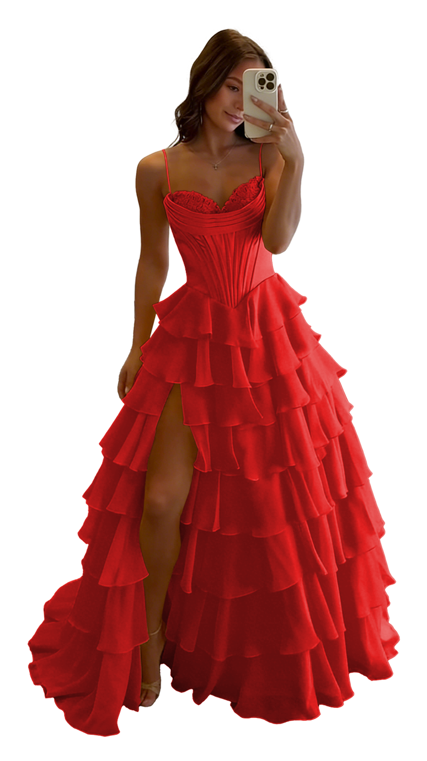 Spaghetti Straps Prom Dresses Long Homecoming Dress
