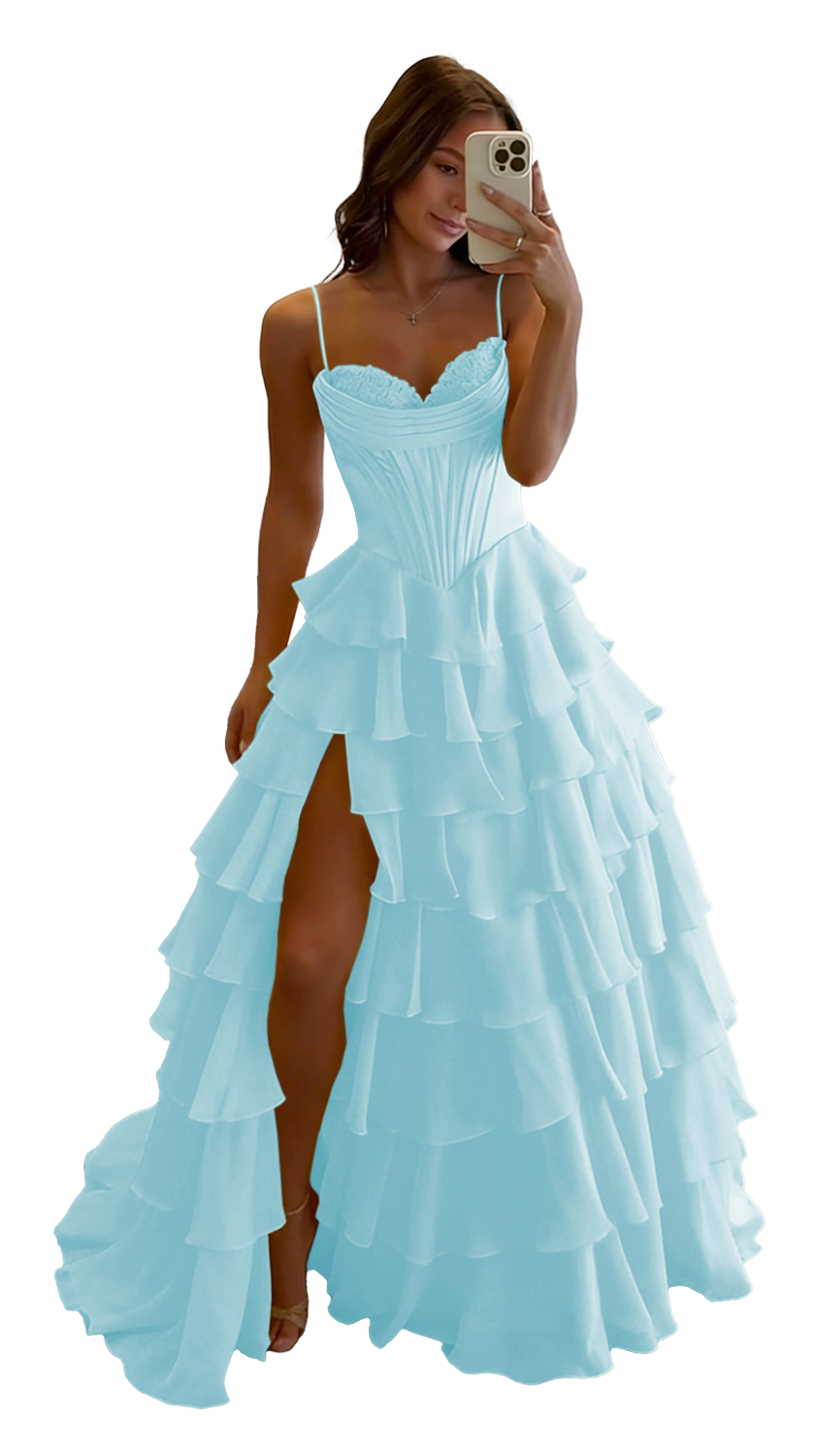 Spaghetti Straps Prom Dresses Long Homecoming Dress