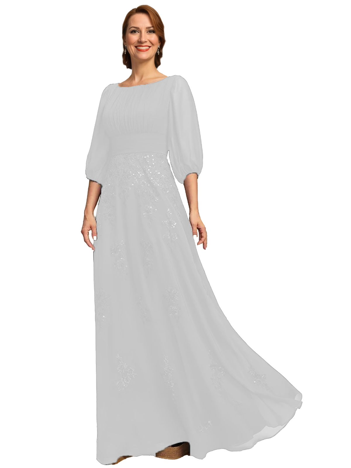 A Line Chiffon Mother of The Bride Dress