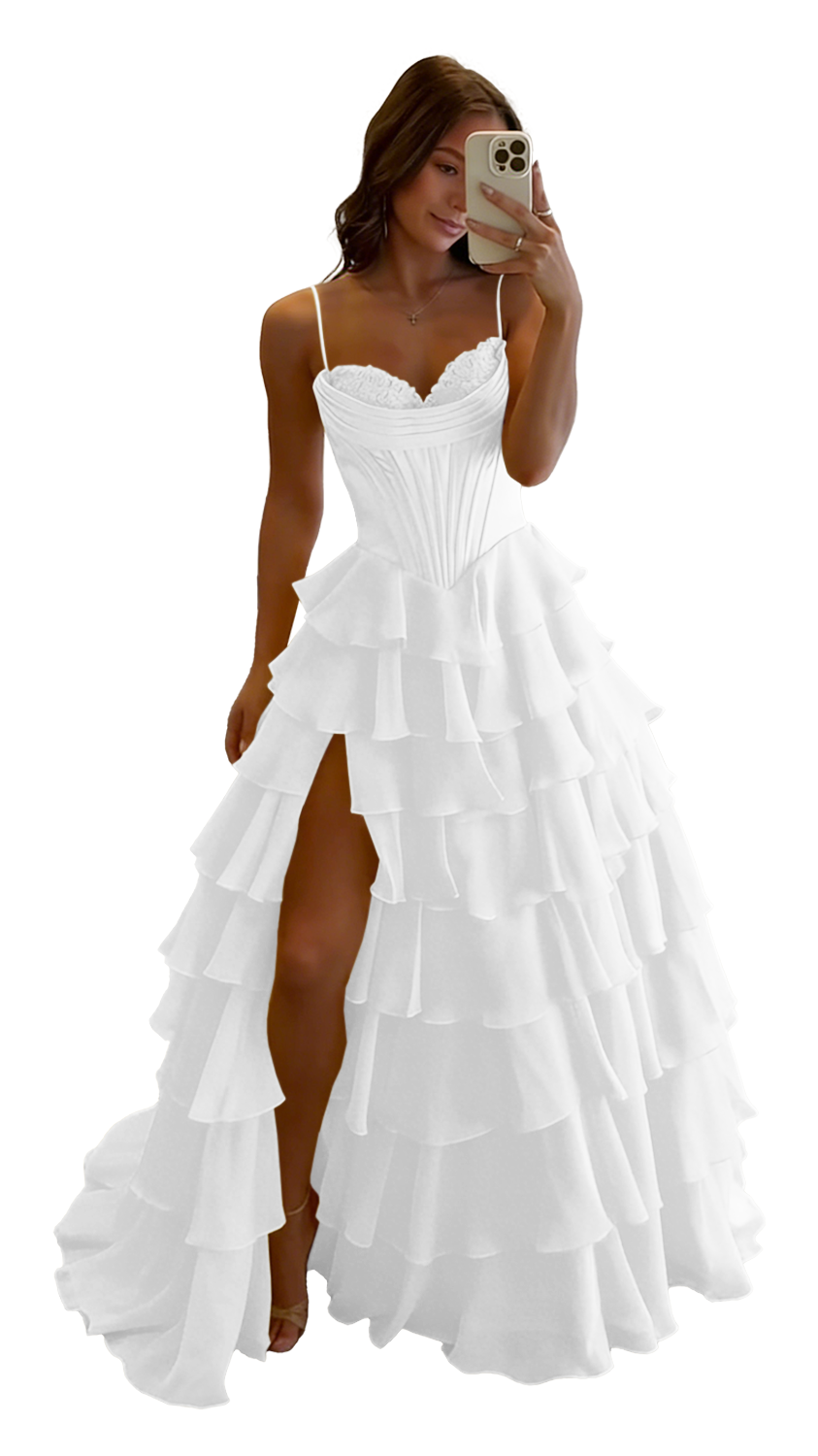 Spaghetti Straps Prom Dresses Long Homecoming Dress