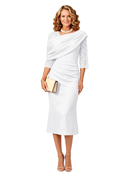 Tea Length Mother of the Bride Dresses Long Sleeve