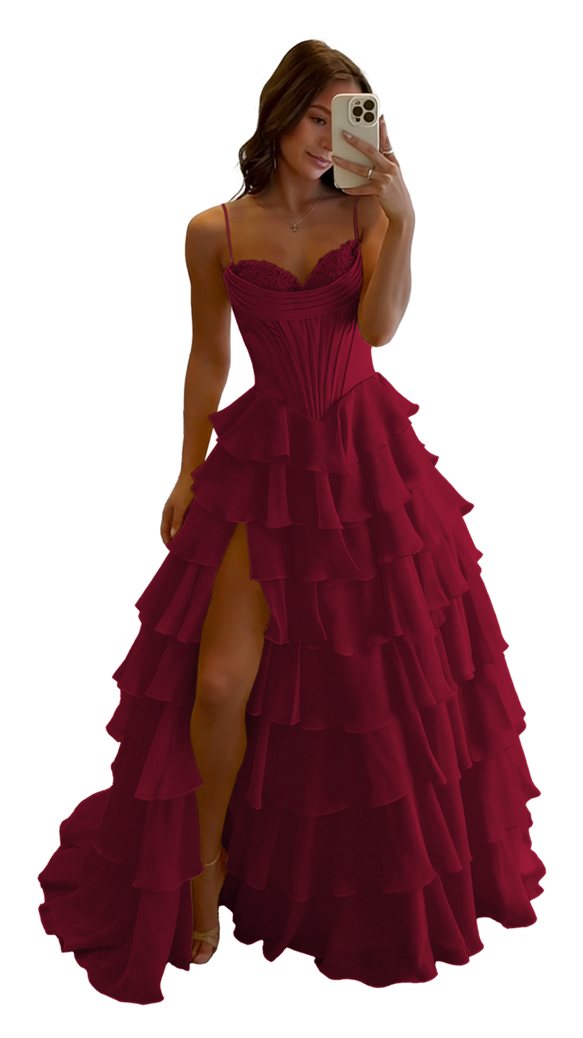 Spaghetti Straps Prom Dresses Long Homecoming Dress